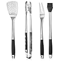 Pure Grill 4-Piece Stainless Steel BBQ Tool Utensil Set - Professional Grade Barbecue Accessories