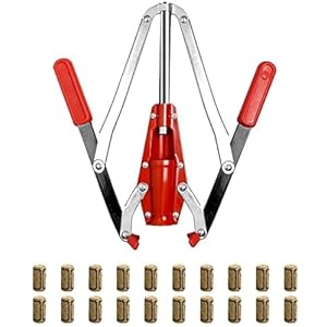 Double Lever Hand Corker – For Standard Wine, Belgian Beer, and Synthetic Plastic Corks, Wine Corker Tool with 20 Count Wine Corks (Red)