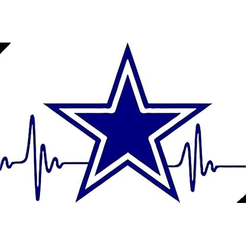 H-TRADINGS Heartbeat Blue Star Cow boyz decal 4 x 6 inches Approximately Tall car, truck, bumper,sports team, windows,suv, sportsbike Cover