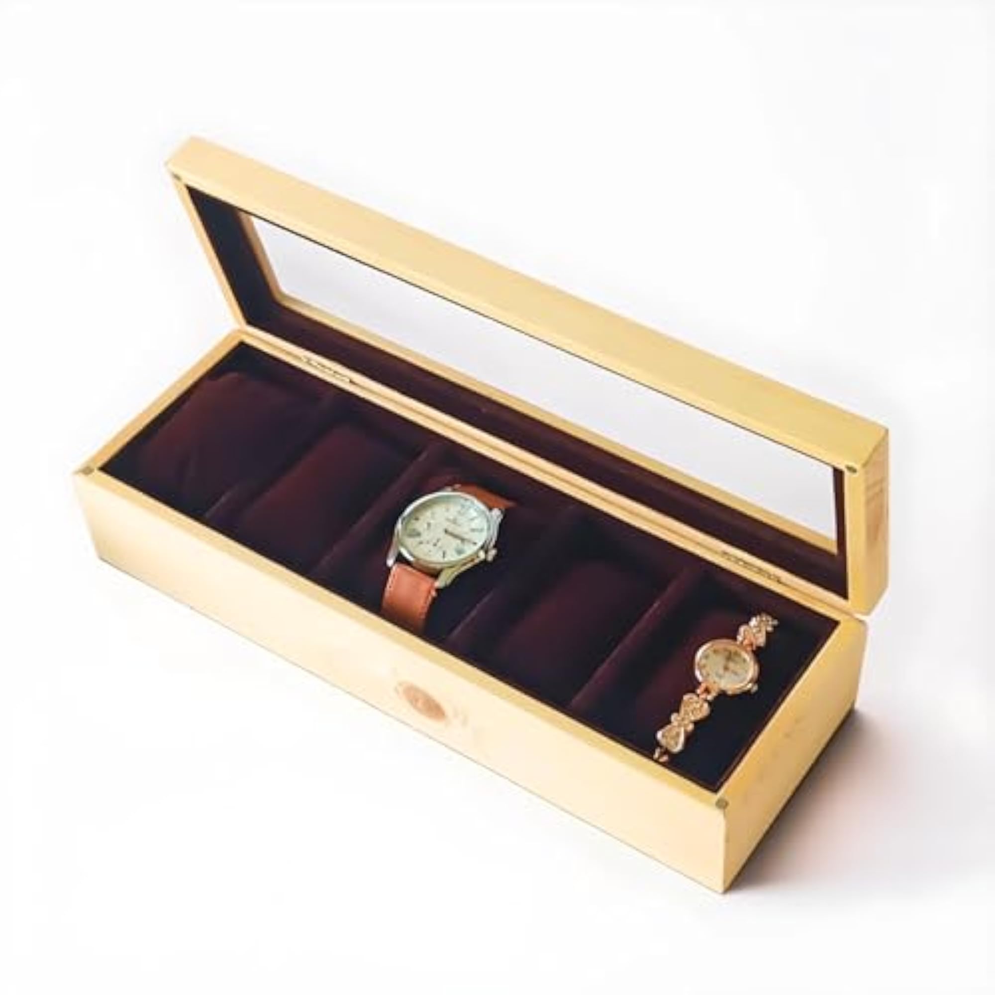 Wooden Watch Box Organizer, 5 Slots with Premium Matte Finish