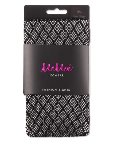 Image of MeMoi Infinite Diamond Lurex Net Tights, Stylish Hosiery for Women, Cute Tights - Sizes Small to Large