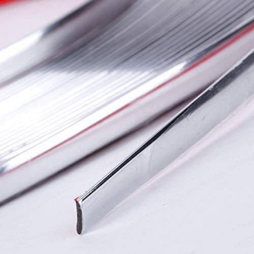 Bande Adhésive Chromée Pour Voiture - 10mm X 15m - PVC Argenté - Décoration Pare-chocs, Calandre, Lignes De Caisse