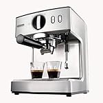 QJRGUY maker Espresso Smart Home Semi-automatic Coffee Milk Foaming Machine 320mm (Color : Silver)