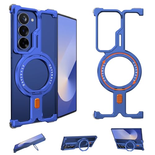 NIFBANG Samsung Galaxy Z Fold 7 �d�b�P�[�X�A360°��]�\�ȃL�b�N�X�^���h���C�����O�X�^���h�A���^���t���[�����X�~�j�}���X�g�o���p�[�P�[�X�ASamsung Z Fold7�p�ی�ϏՌ��J�o�[(�u���[�V���h�E)