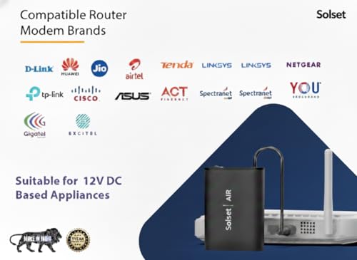 Image of Solset Air | Mini UPS for WiFi Router & Modem | 12V Power Backup with Instant Switching | Up to 4 Hours Backup | Compatible with JioFiber, Airtel Xstream, TP-Link Routers