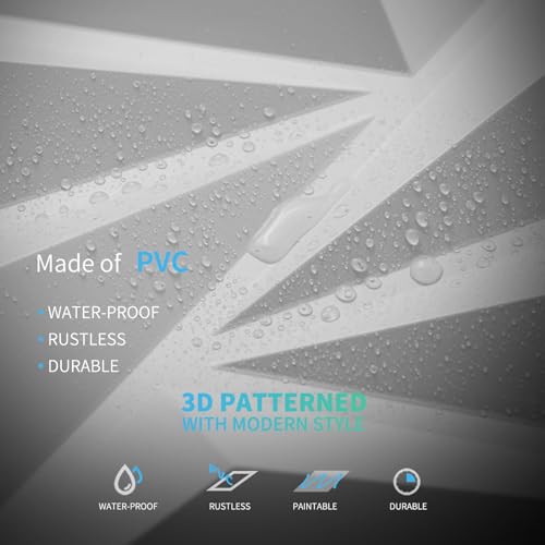 Revestimiento de pared 3D PVC placas adhesivas decorativas blancas 30x30cm para fondo de salón 4