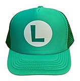 ThatsRad Mario Luigi Mesh Trucker Hat Cap Snapback Halloween Wayne's World Wig (L 3-8 Years Old)