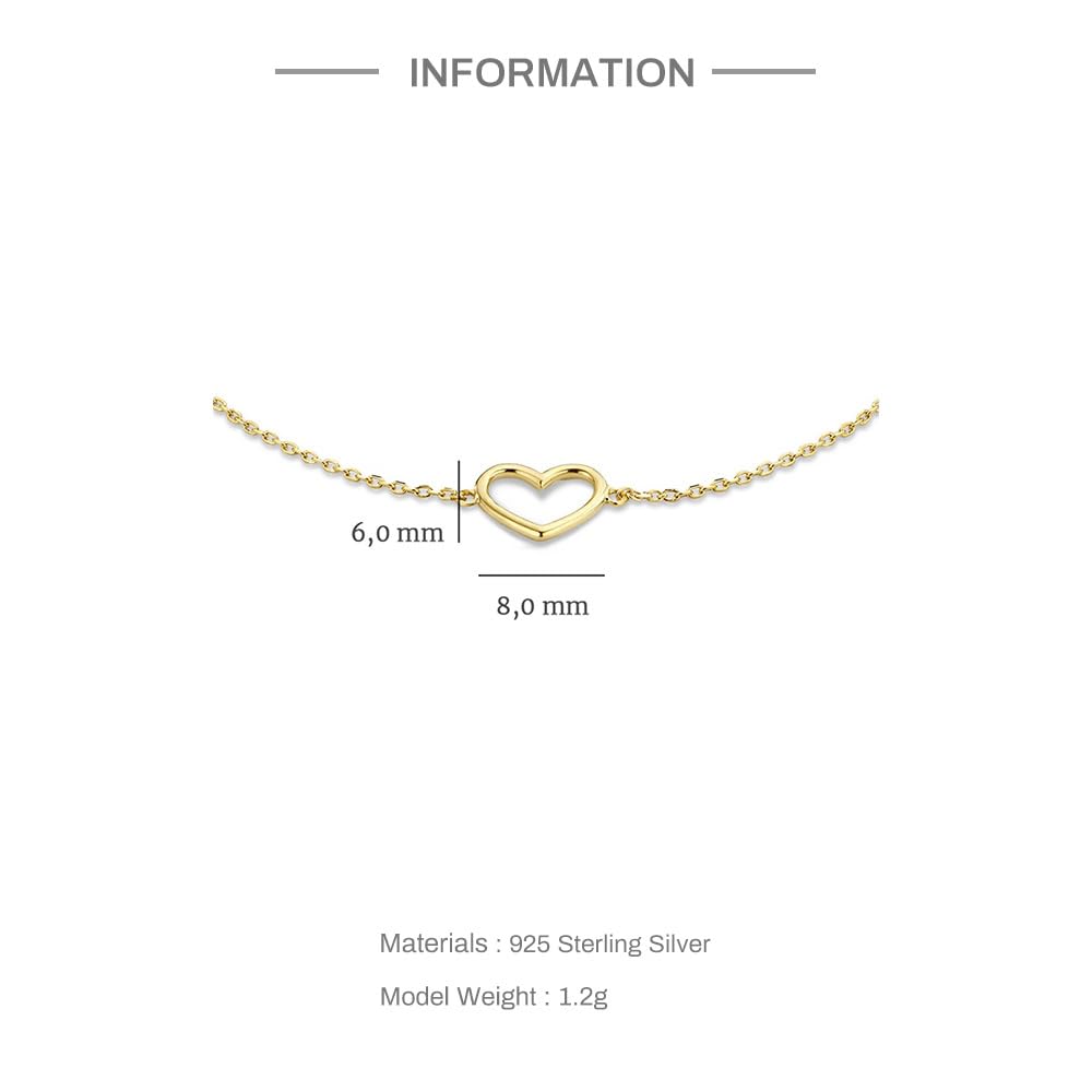 LYGXWJFC Bracciale Rigido in Argento Sterling, Chiusura a Molla Lusso Leggero di Fascia Alta S925 Argento Sterling Hollow Love Bracciale impilabile Versatile Lucido, Gioielli energetici per Le Donne