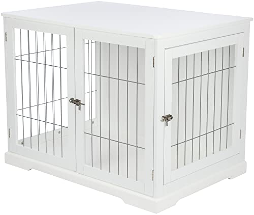 The White Dog Crate 13 TRIXIE Pet Home End Table, Indoor Kennel, Furniture Style Crate, ...