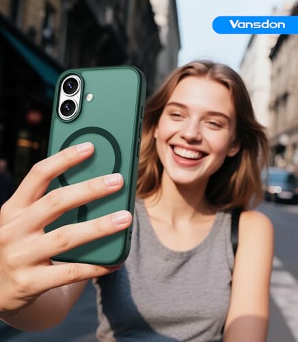 Vansdon for iPhone 17 Case (Dark Green) | Compatible with MagSafe, Magnetic Translucent Matte Slim Protective Cover +1 Screen Protector-Military-Grade Drop Protection - image 7