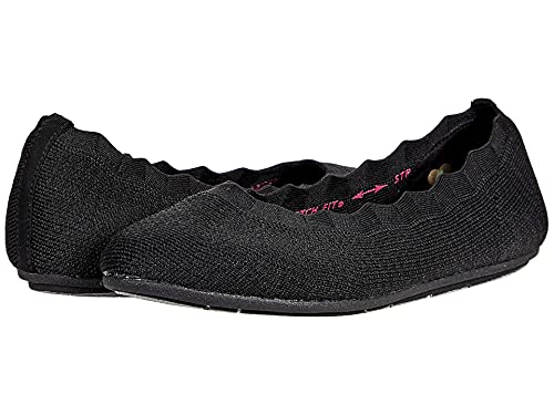 Image of Skechers Womens Cleo 2.0 - Love Spell Scalloped Knit Skimmer Flats with Air-Cooled Memory Foam