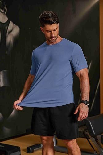 Image of COOFANDY Mens Muscle T Shirts Short Sleeve Slim Fit Tshirts Gym Workout Athletic Crewneck Shirt