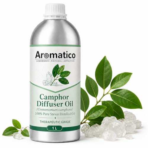 Image of Aromatico Camphor Diffuser Oil for Home Fragrance, Premium Aromatherapy Diffuser Oil, Fresh Camphor Aroma for Diffusers | Potpourri and Room Oil - 1 LTR