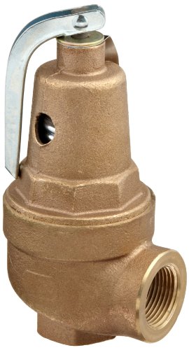 Apollo Valve 10-600 Series Bronze Safety Relief Valve, ASME Hot Water, 125 psi Set Pressure, 1