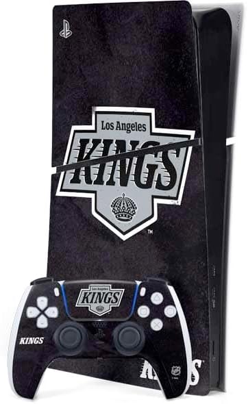Skinit Decal Gaming Skin Compatible with PS5 Slim Digital Edition Bundle - Officially Licensed NHL Los Angeles Kings Black Text Design