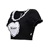 LittleForBig Kawaii bauchfreie Top Puffärmel und U-Ausschnitt Hemd – Kleines Monster/Babygirl – Bild 8