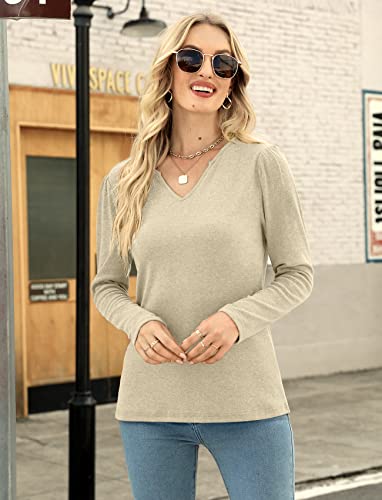 Womens Fall Shirts Long Sleeve Tops V Neck Pullover Sweatshirt Business Casual Tops Thanksgiving Shirts for Women