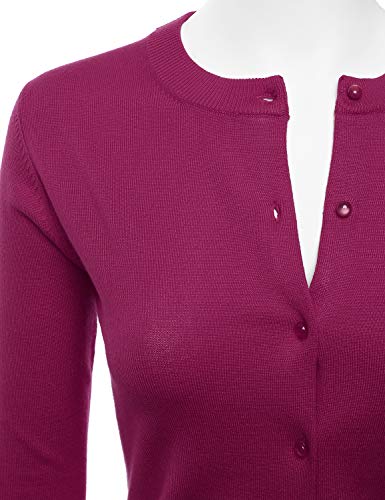 Image of LALABEE Women's Crew Neck Gem Button Long Sleeve Soft Knit Cardigan Sweater