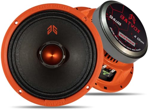 Image of MX65E2 Loudspeaker 6.5 Inch Midrange 480 Watts 4 Ohms Orange Bullet, Premium Quality Audio Door Speakers for Car or Truck Stereo Sound System, Orange (2 Speakers)