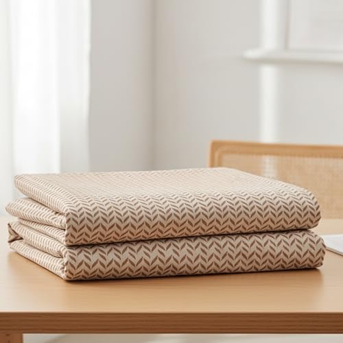 Image of Sleepy Threads Queen Size Blended Cotton Bedsheet with Soft Breathable Blended Cotton Fabric, Geometric Design, Modern Bedroom Bedding Set, 1 Flat Bedsheet with 2 Pillow Covers (93x106 Inch, Brown)