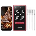 Meatmeet Wireless Bluetooth Meat Thermometer Digital, Standalone Base, WiFi Unlimited Range, AI guided cooking, 6 Sensors with ± 0.18°F Accuracy, 4 Probes for Kitchen, BBQ, Grill, Oven, Smoker (Z Pro)