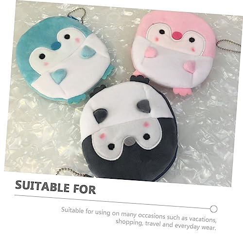 3pcs Plush Purse Adorable Lightweight Storage Bag for Earphones Cash and Keys for Girls and Women Colors2
