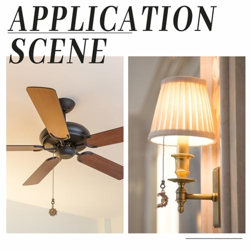 Image of 7pcs Ceiling Fan Pull Chain 7 Styles Moon Sun Decorative Totem 14 Inches Fan Pull Chain Pendant Extension Lighting Fan Beaded Ball Fan Pull Chain Extender Ornament with Connector