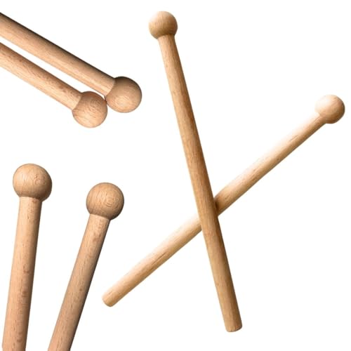 2 Glockenspiel-Schlägel – Einteilige, sichere Holzschlägel – Ersatz-Set für Glockenspiele, Musikinstrument-Zubehör aus FSC®-zertifiziertem Buchenholz, universell einsetzbar, 2 Stück