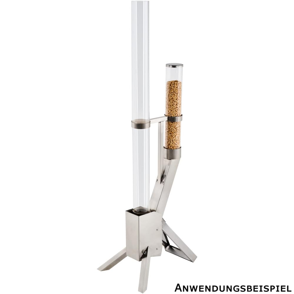 Feuerrohr aus Edelstahl & Glas - Pelletfackel für außen - Outdoor Feuersäule