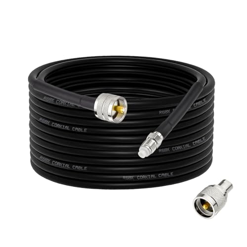 Câble coaxial CB RG8x 7,6 m câble coaxial radio HAM faible perte connecteur PL-259