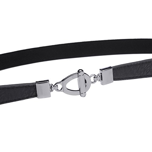 Womens 0.8" Width Skinny Elastic Waist Belt Stretch Cinch Belt Thin Belt3