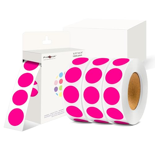 Autocollants rose fluo PARLAIM 1,9 cm pour code couleur et organisation
