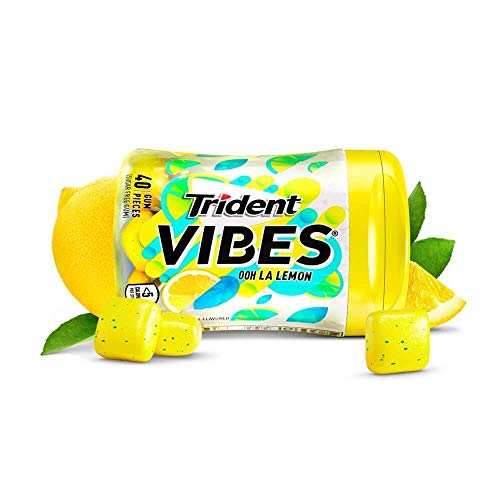 Trident Vibes Ooh La Lemon Sugar Free Gum, 40 Pieces (Pack of 2)