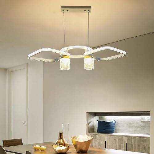 Image of SINOMAN Modern Inbuilt LED Hanging Chandelier Jhoomer Light Silver & Gold Finish Ring & Cylinder Shape 3 in 1 Color Changing Ceiling Lighting Fixture Adjustable Height for Home Decoration