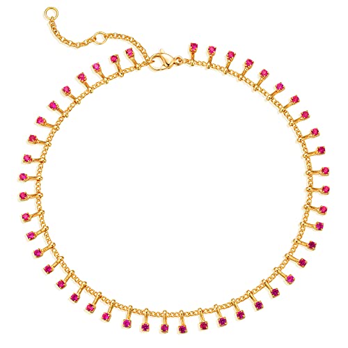 Image of MTMY Gold Anklets for Women 14K Gold Plated Tiny Bead Anklet Colorful Tassel Foot Chain Dainty Adjustable Cute Summer Beach Boho Anklets Jewelry Gift