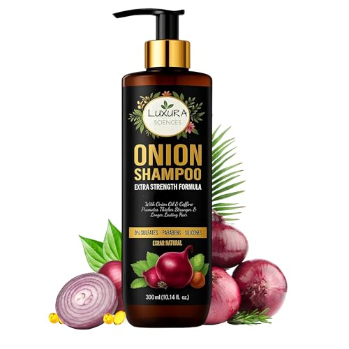Image of Luxura Sciences Onion Oil Shampoo For Hair Growth 300 ML, Sulphate Free Shampoo (NO Parabens,Silicones or Colorants)