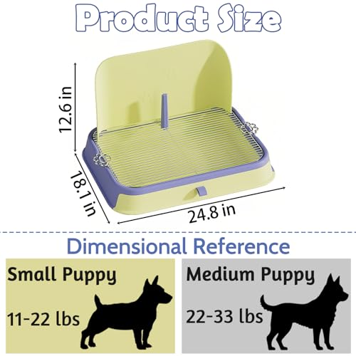 PINVNBY Dog Potty Toilet with Wall Column, Indoor Pet Dog Training Toilet Potty Tray, Portable Training Pee Pads Holder, Removable Mesh Dog Litter Box for Dogs(Green-Blue) PINVNBY Dog Potty Toilet with Wall Column, Indoor Pet Dog Training Toilet Potty Tray, Portable Training Pee Pads Holder, Removable Mesh Dog Litter Box for Dogs(Green-Blue)