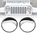 ICARS Chrome Silver Front Headlight Trim Cover Bezels Pair Jeep Wrangler Rubicon Sahara Sport Jk Unlimited Accessories 2 Door 4 Door 2007-2017