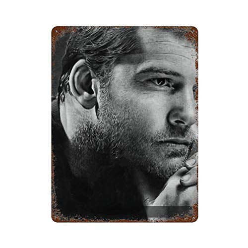 Sam Worthington Tin Sign Vintage Iron Painting Personality Novelty Metal Plate Vintage Wall Decor for Cafe 15.7"×11.8"