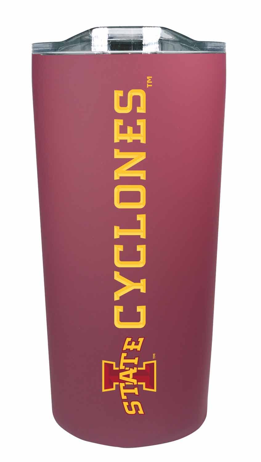 Campus Colors NCAA Stainless Steel Tumbler perfect for Gameday - 18 oz - Double Walled - Keeps Drinks Perfectly Insulated (Iowa State Cyclones - Maroon)