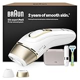 Braun Luz Pulsada Silk-expert Pro 5 Eliminación Del Vello En Casa, Alternativa a Depilación Láser, Depiladora IPL Con Funda, Maquinilla Venus, 2 Cabezales, Miniafeitadora Facial, Blanca/Dorada, PL5156