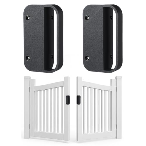 Sliner 2 Pcs Nylon Gate Handle 5.5 Heavy Duty Universal Vinyl Handles Black Rust-Proof Outdoor Gate Pull Ergonomic Extra Knuckle Room Left Right Reversible Door Supplies for PVC Aluminum Wood Door