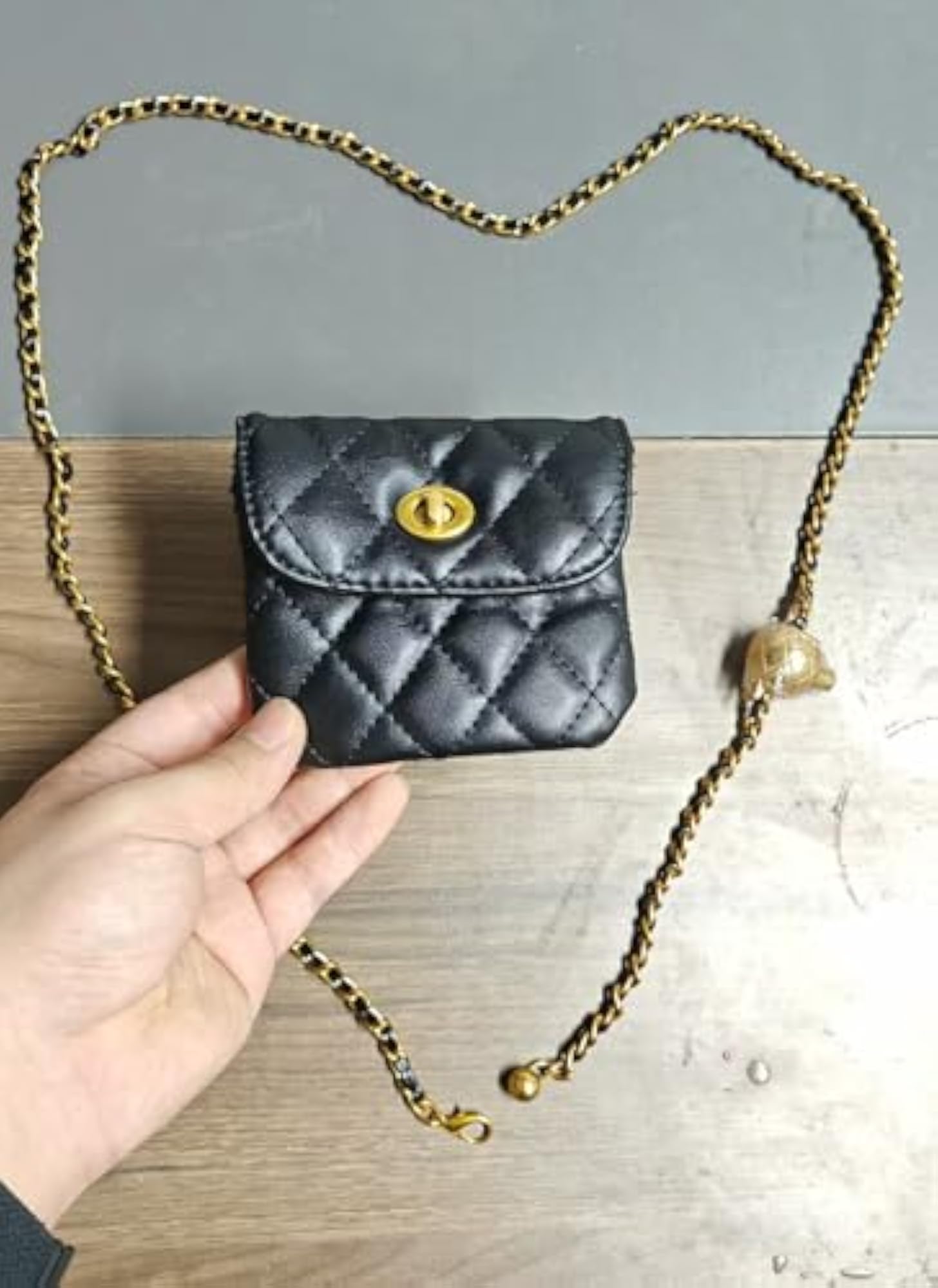 Women's Mini Chain Belt Bag with Detachable Belt, Leather
