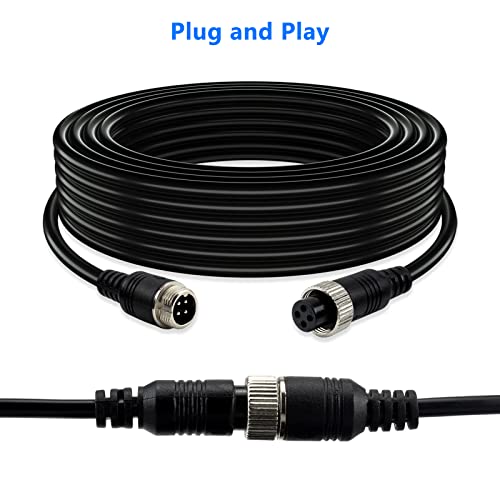 Image of 50FT Car 4-Pin Aviation Video Extension Cable,15m Car Video Extension Cable for CCTV Rearview Camera Truck Trailer Camper Bus Motorhome Vehicle Backup Monitor Waterproof Shockproof System