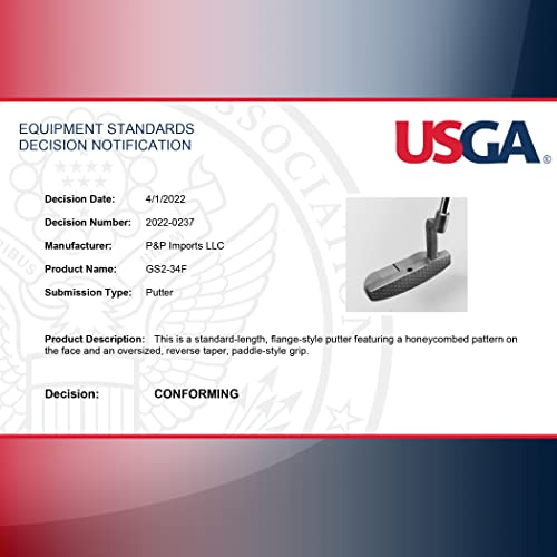 GoSports GS2 Tour Golf Putter - 34 Inch Right-Handed Mallet Putter with Oversized Fat Grip and Milled Face - Thumbnail 2
