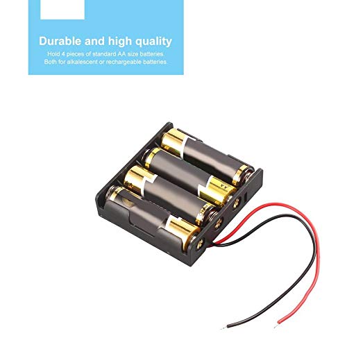Professionele Plastic Zwarte Batterij Opbergdoos Slot Houder Case voor 4 Packs Standaard AA 2A Batterijen Stack Zwart - Afbeelding 3