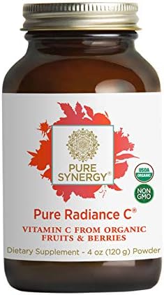 PURE SYNERGY Pure Radiance C | 4 oz Powder | USDA Organic | Non-GMO | Vegan | 100% Natural Vitamin C with Organic Camu Camu Extract