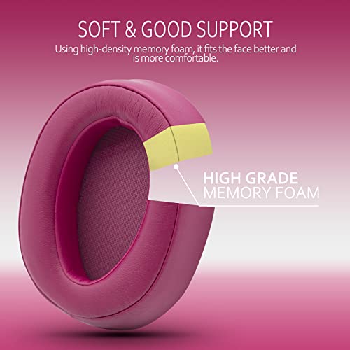 Image of Krone Kalpasmos Replacement Earpads for Sony WH-H900N h.Ear on 2&Sony MDR-100ABN Headphones,Sony Headphone Cushions Compatible with Sony 900N,Sony WH H900N earpads with Soft Foam Leather(Bordeaux Red)