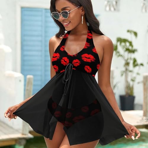 Tankini Shiba Inu con cuello halter ajustable y estampado textil de alta duración 4