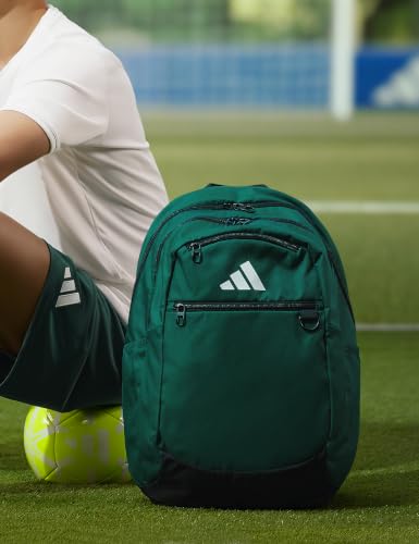Image of adidas Striker 3 Team Sports Backpack - Daypack for Sports Gym Travel, 36L, Dark Green, OSFA